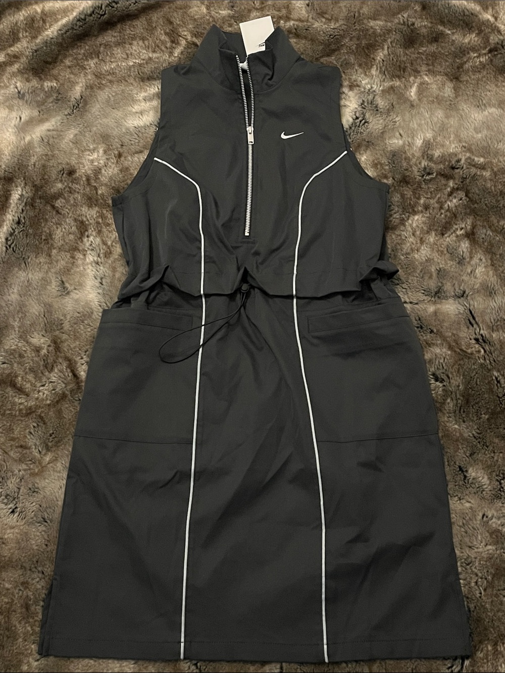 Nike Street Dress Womens M  Sportswear Street Black  FN2286 Cinch Waist NWT